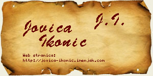 Jovica Ikonić vizit kartica